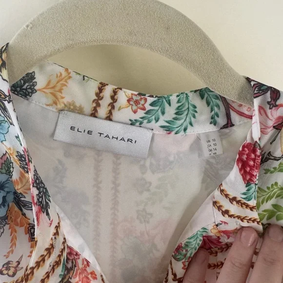 Elie Tahari Floral Print Belted Dress - Picture 2 of 2